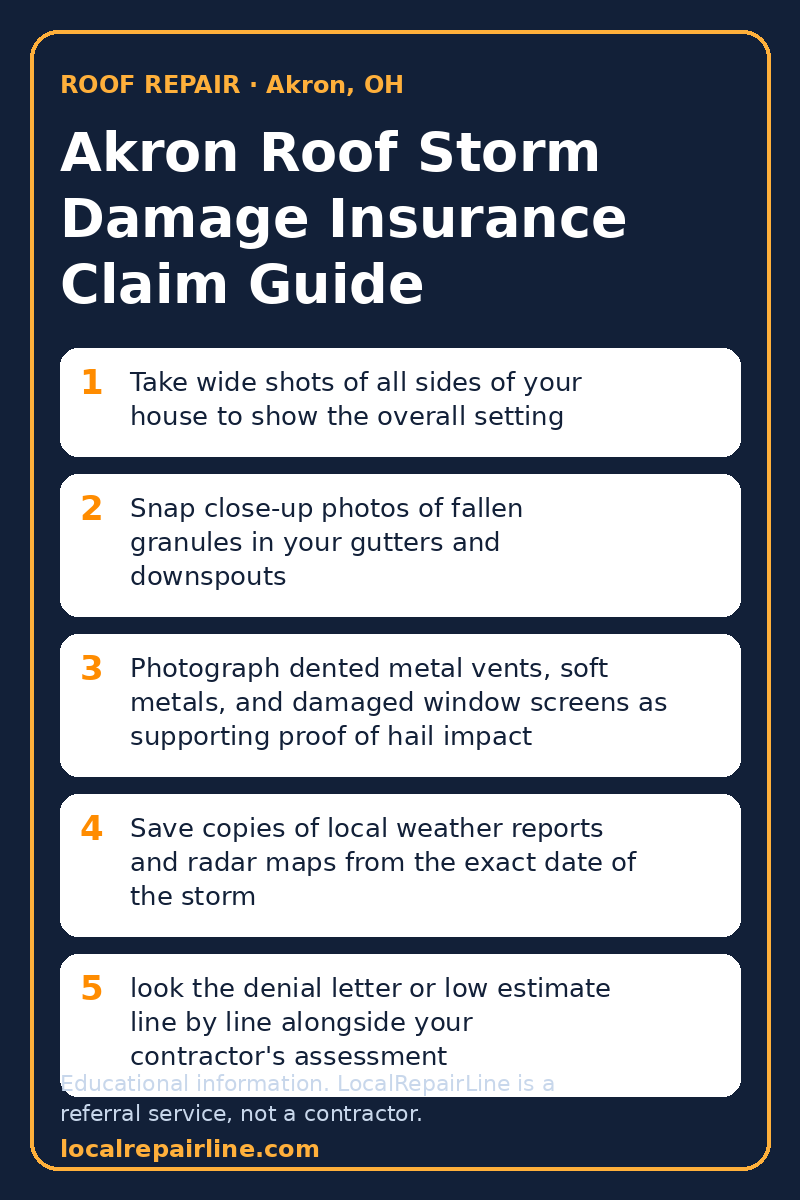 Akron Roof Storm Damage Insurance Claim Guide - checklist