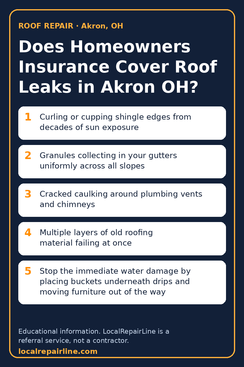 Does Homeowners Insurance Cover Roof Leaks in Akron OH? - checklist