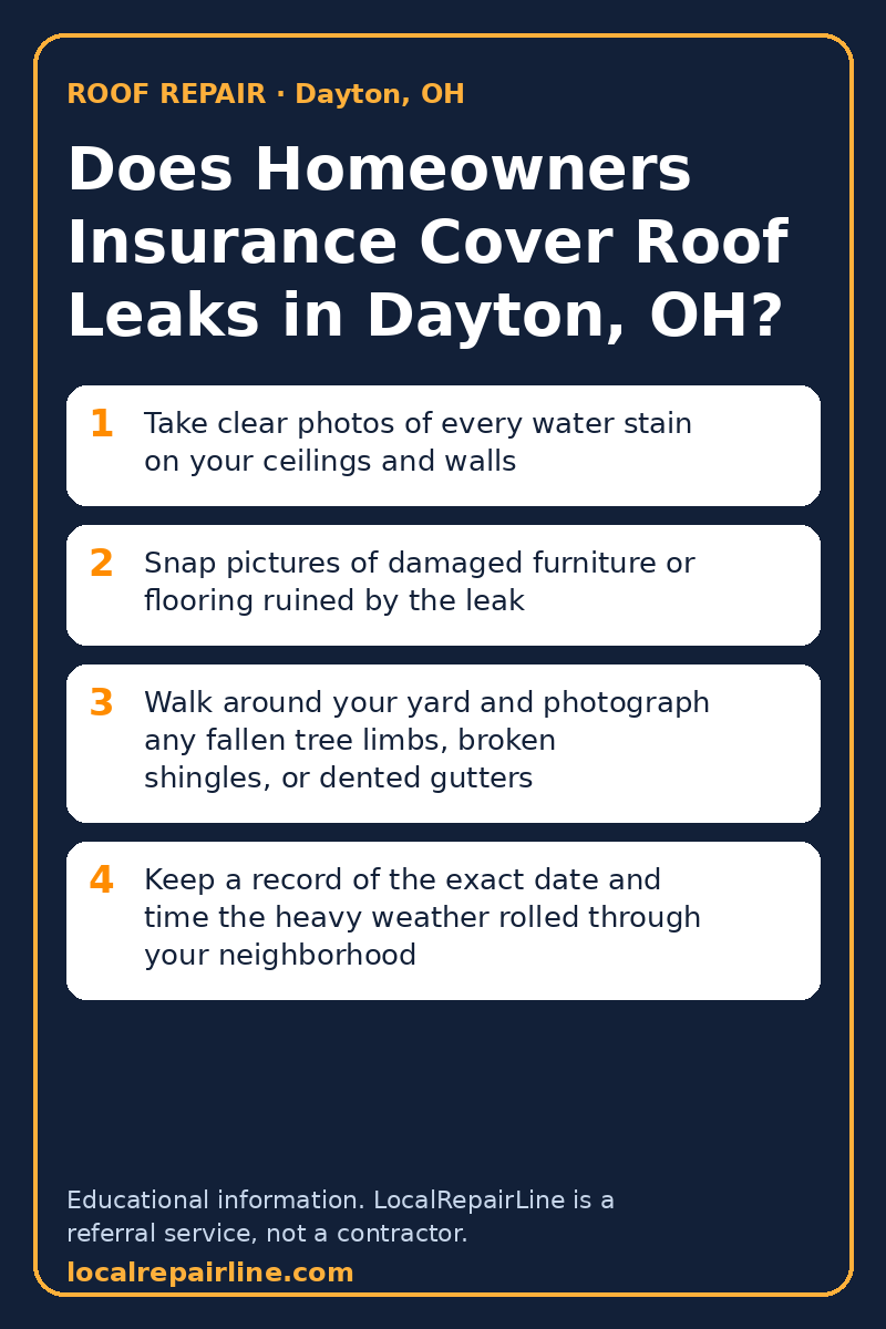 Does Homeowners Insurance Cover Roof Leaks in Dayton, OH? - checklist